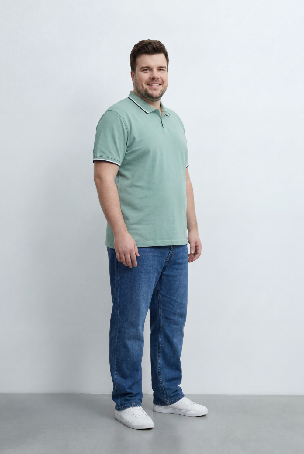 Men’s Tomato Store Big Size Polo Crafted Contrast Tipping Details On Collar And Sleeves