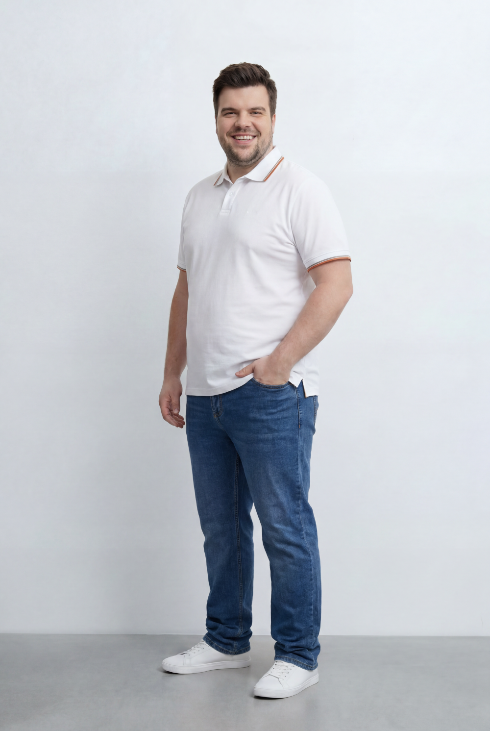 Men’s Tomato Store Big Size Polo Crafted Contrast Tipping Details On Collar And Sleeves