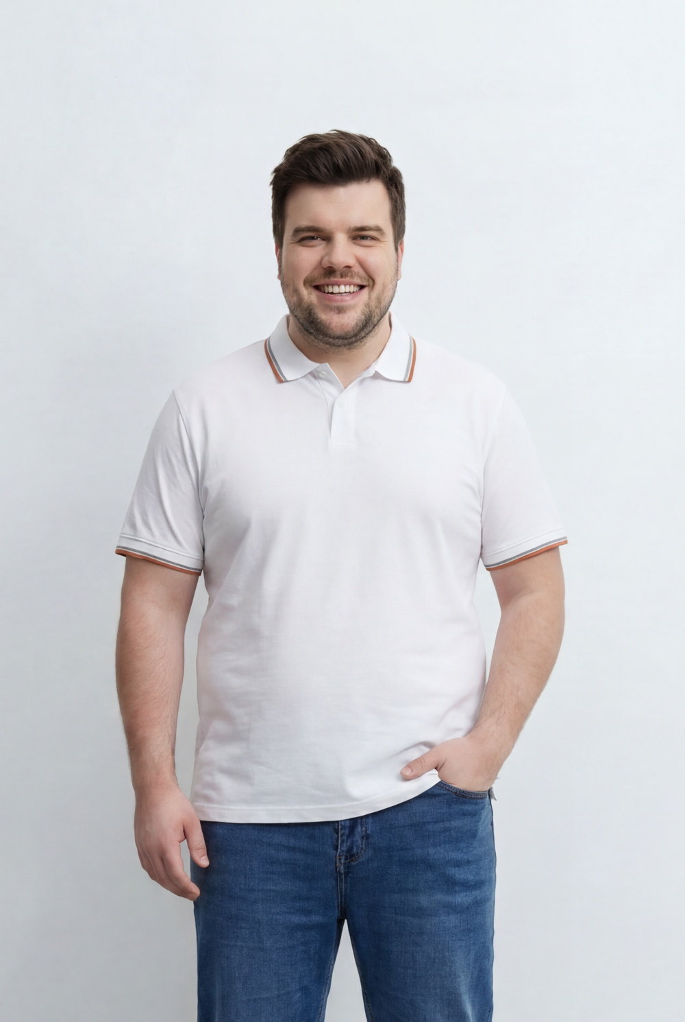 Men’s Tomato Store Big Size Polo Crafted Contrast Tipping Details On Collar And Sleeves