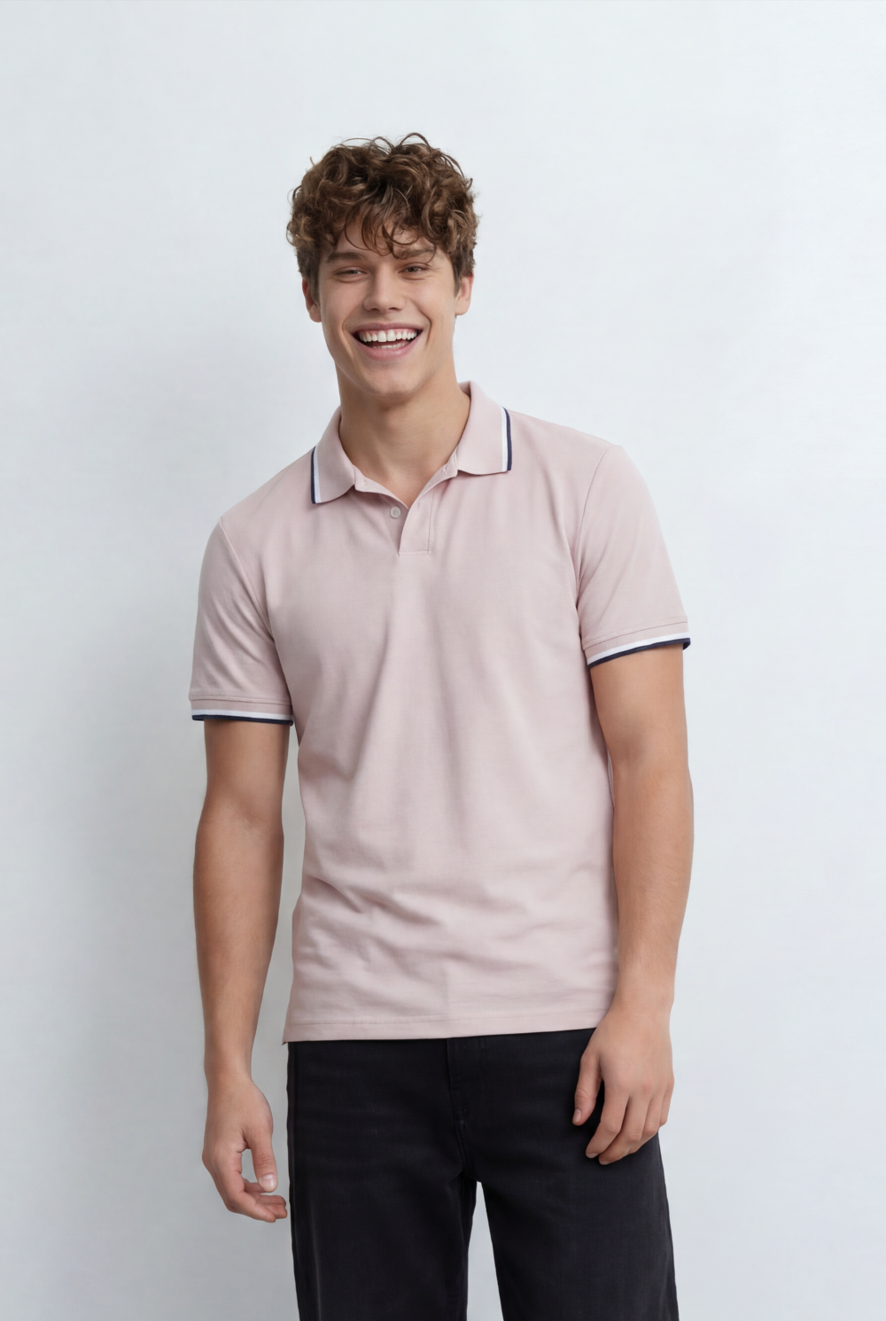 Men’s Tomato Store Delivers Contrast Tipping Details Collar And Sleeves T-Shirt