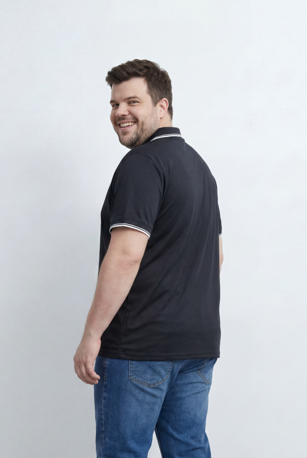 Men’s Tomato Store Big Size Zip Polo Featuring A Modern Half Zip Neckline, Contrast Tipping Details