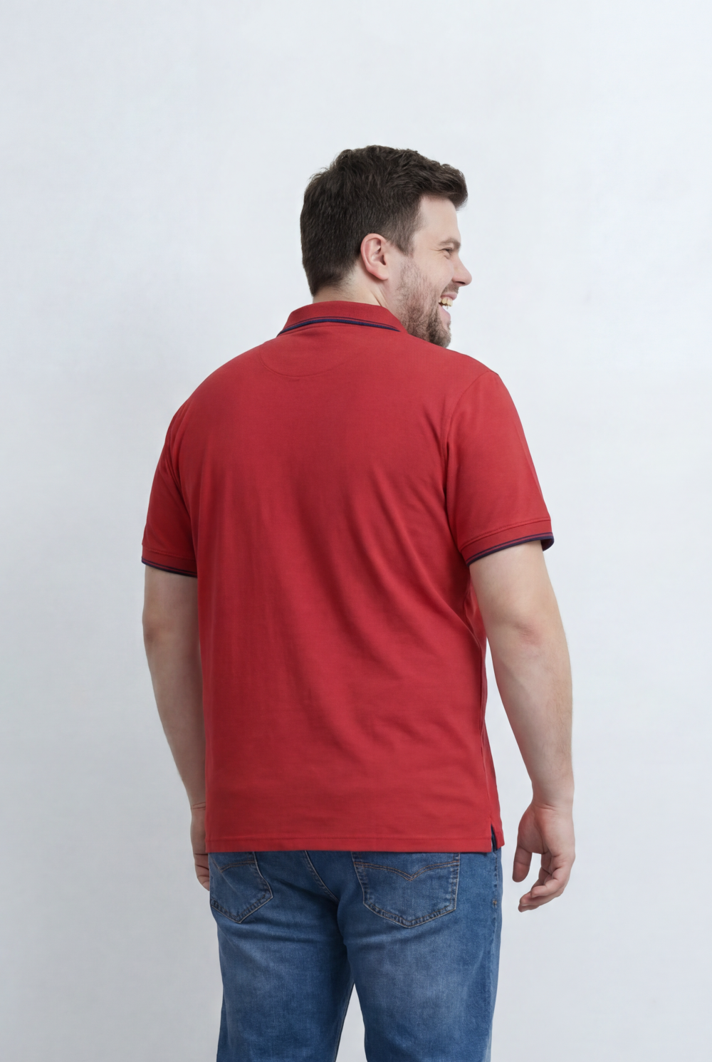 Men’s Tomato Store Big Size Zip Polo Featuring A Modern Half Zip Neckline, Contrast Tipping Details