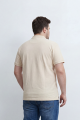Men’s Tomato Store Soft Placket Polo T-Shirt Fine Grain Texture Covers The Plain Body Button Detail Big Size