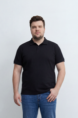Men’s Tomato Store Soft Placket Polo T-Shirt Fine Grain Texture Covers The Plain Body Button Detail Big Size
