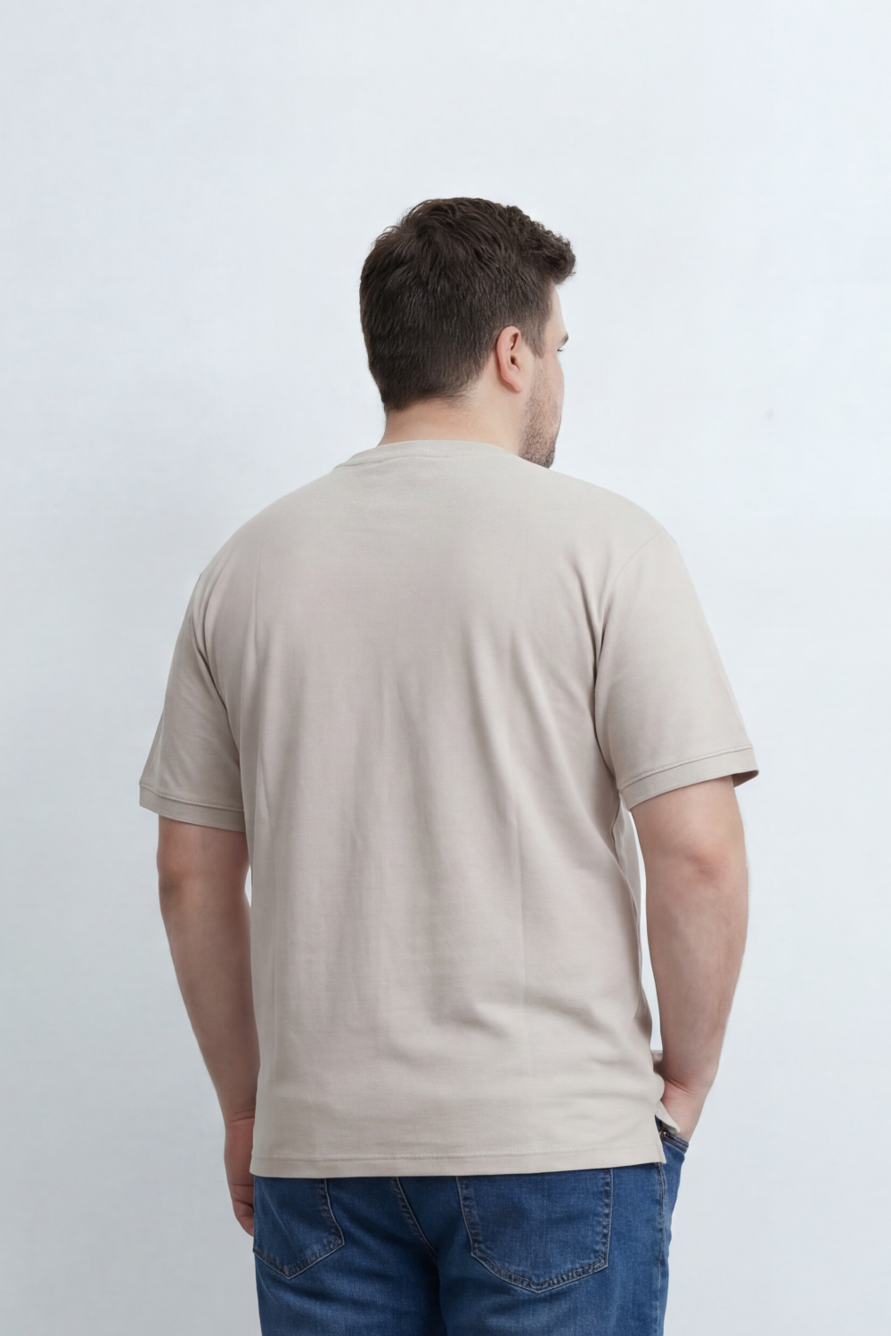 Men’s Tomato Store Soft Placket Polo T-Shirt Fine Grain Texture Covers The Plain Body Button Detail Big Size