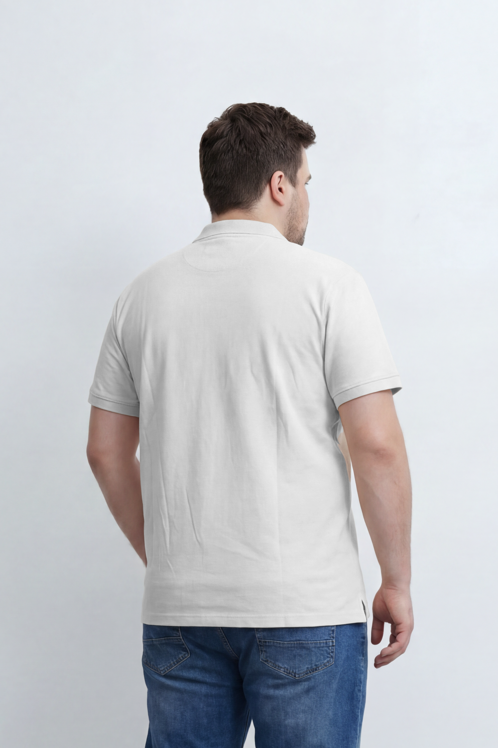 Men’s Tomato Store Soft Placket Polo T-Shirt Fine Grain Texture Covers The Plain Body Button Detail Big Size