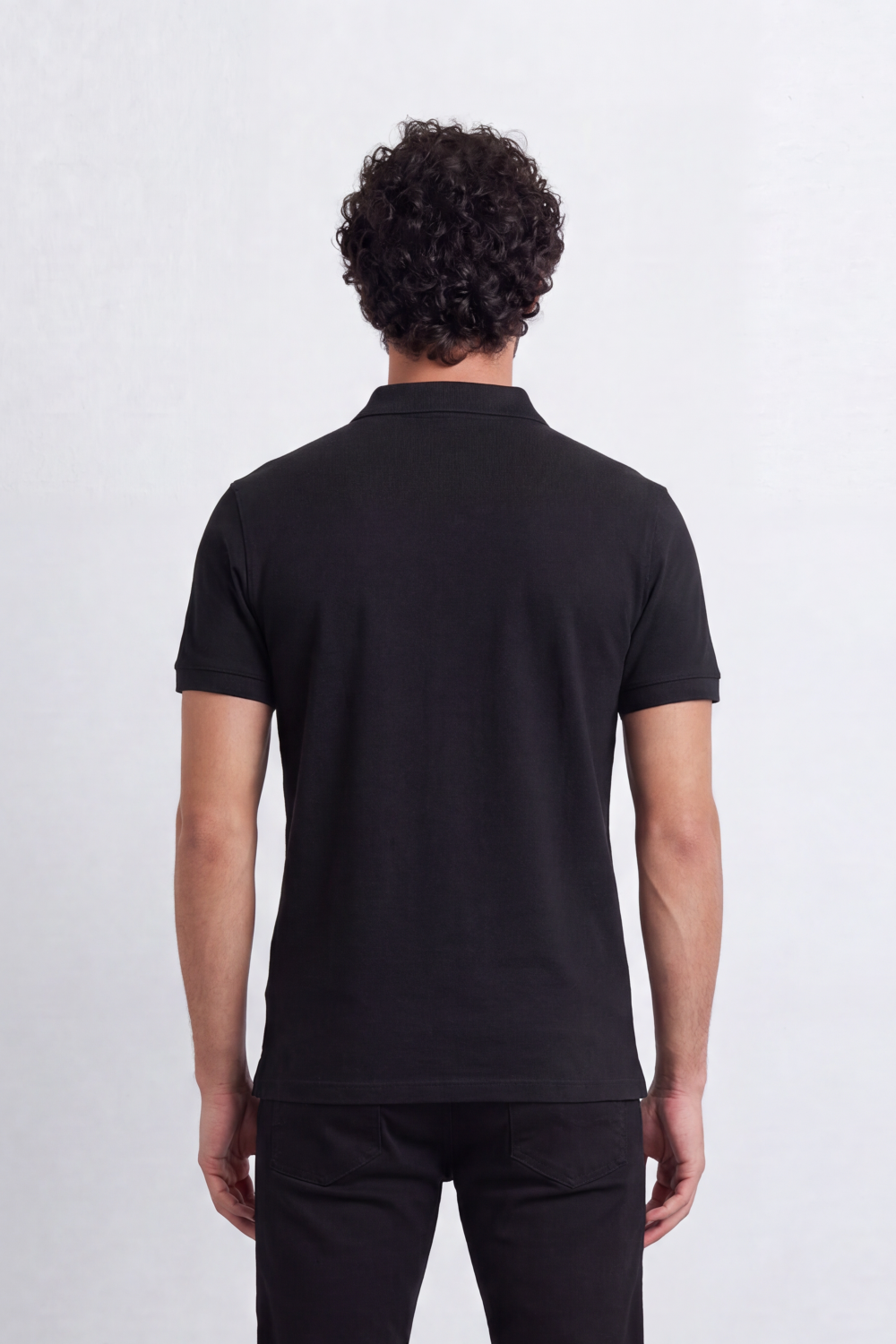Men’s Tomato Store Clean Placket Polo T-Shirt Fine Micro Grain Surface Across Plain Body Open Placket Detail