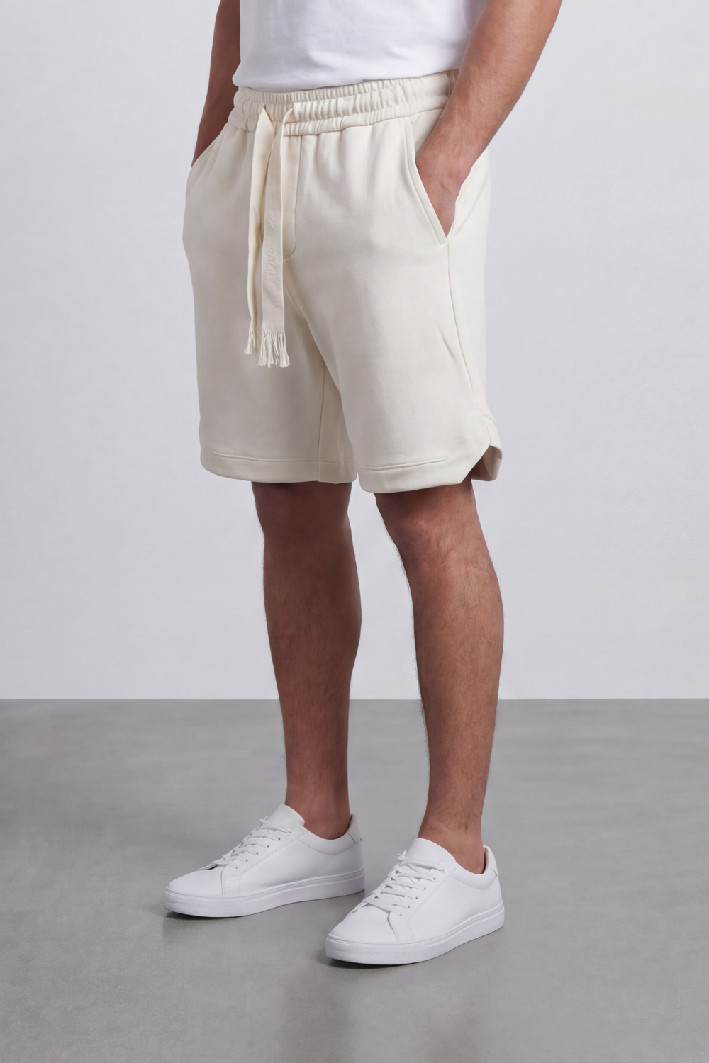 Men’s Tomato Store Harbor Lounge Shorts Clean Washed Surface With Soft Brushed Texture Elastic Waist Rope