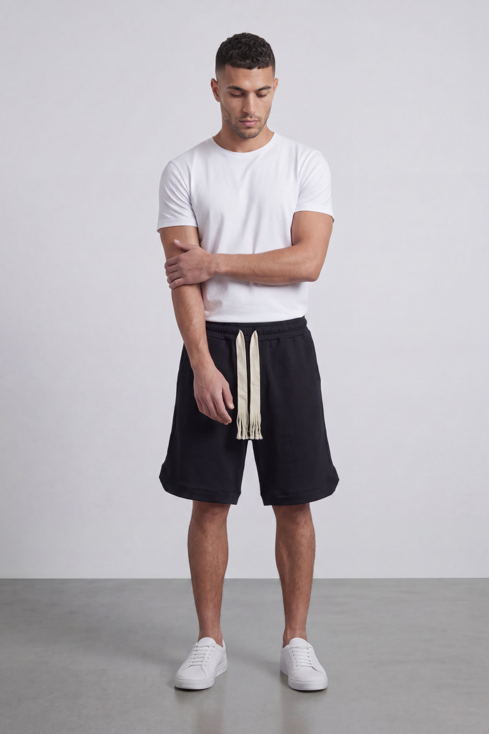Men’s Tomato Store Harbor Lounge Shorts Clean Washed Surface With Soft Brushed Texture Elastic Waist Rope