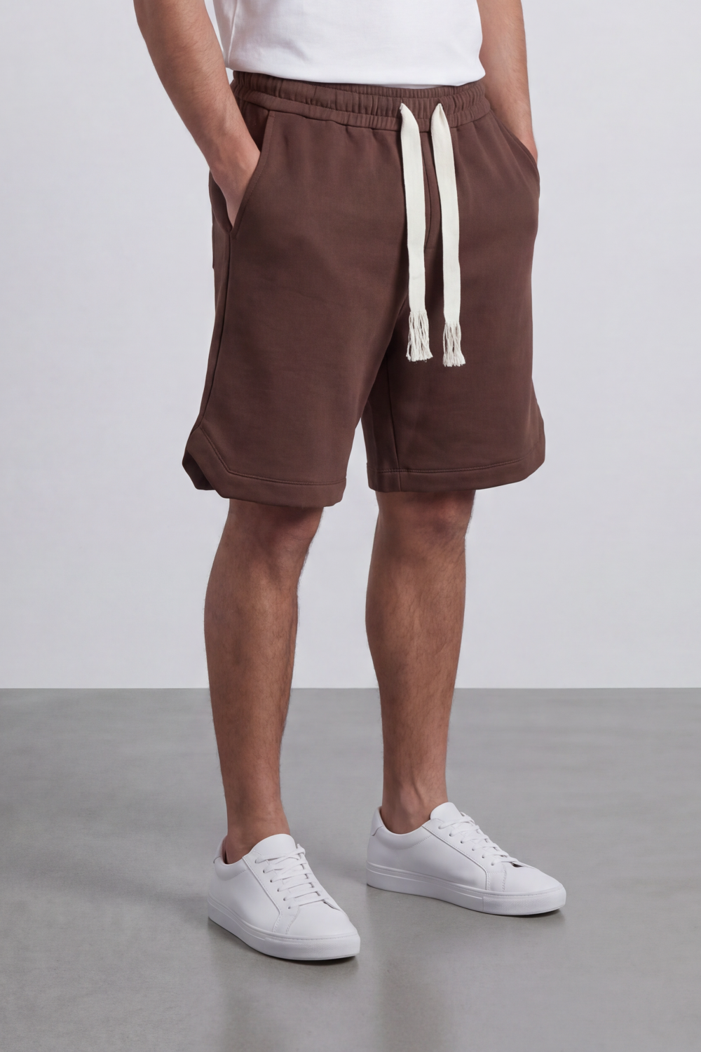 Men’s Tomato Store Harbor Lounge Shorts Clean Washed Surface With Soft Brushed Texture Elastic Waist Rope