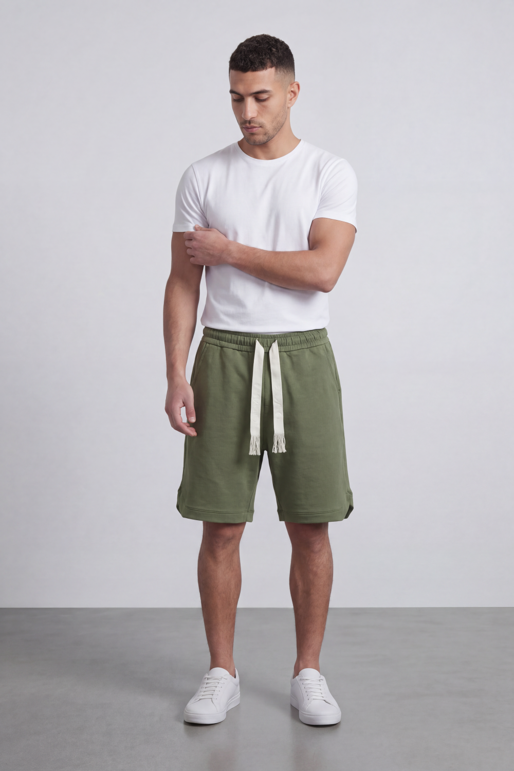 Men’s Tomato Store Harbor Lounge Shorts Clean Washed Surface With Soft Brushed Texture Elastic Waist Rope