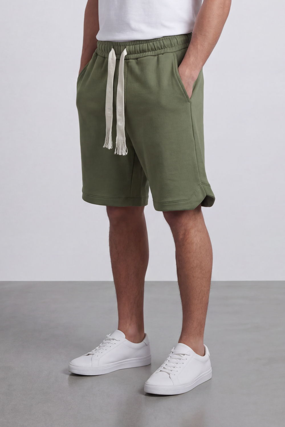 Men’s Tomato Store Harbor Lounge Shorts Clean Washed Surface With Soft Brushed Texture Elastic Waist Rope