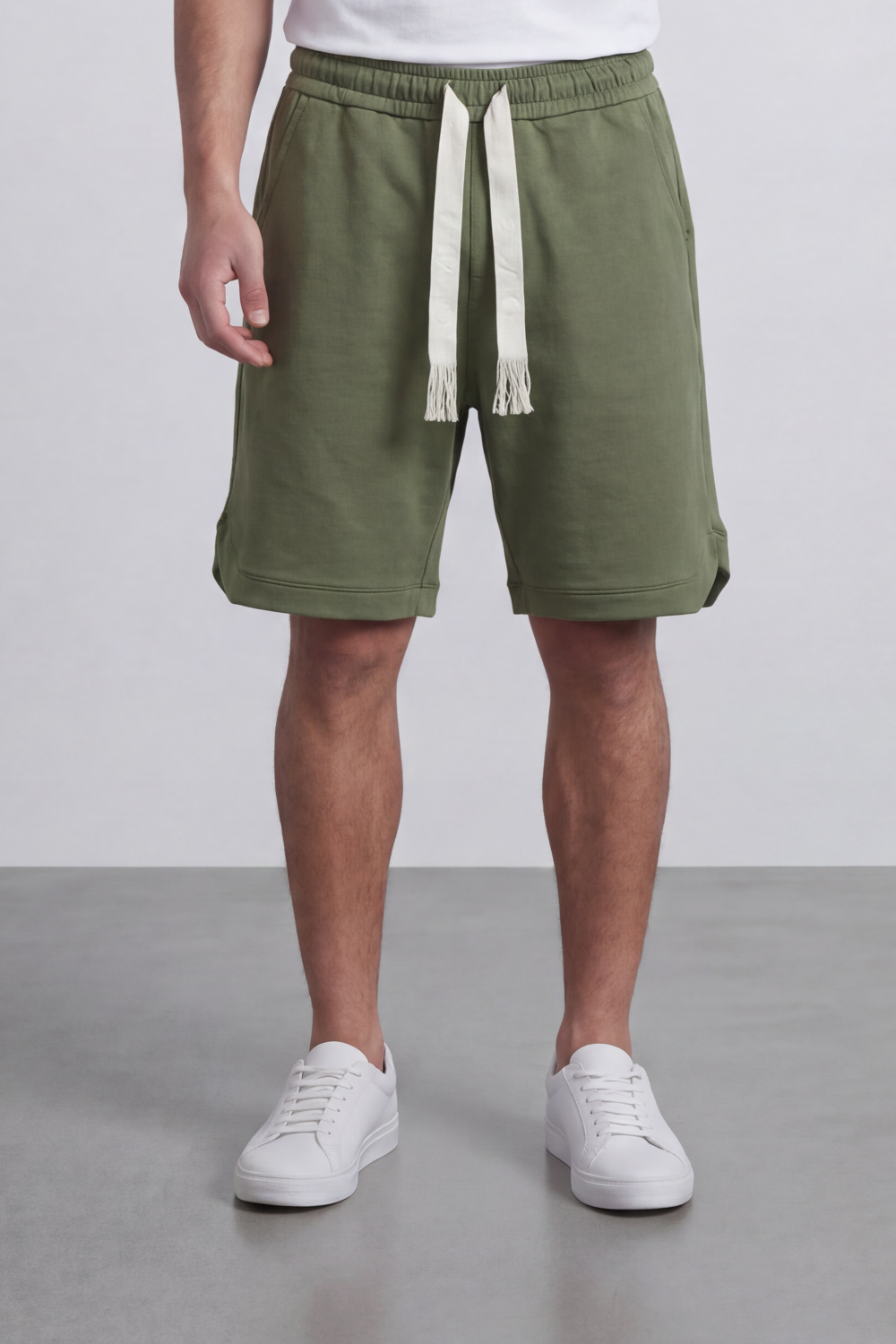 Men’s Tomato Store Harbor Lounge Shorts Clean Washed Surface With Soft Brushed Texture Elastic Waist Rope