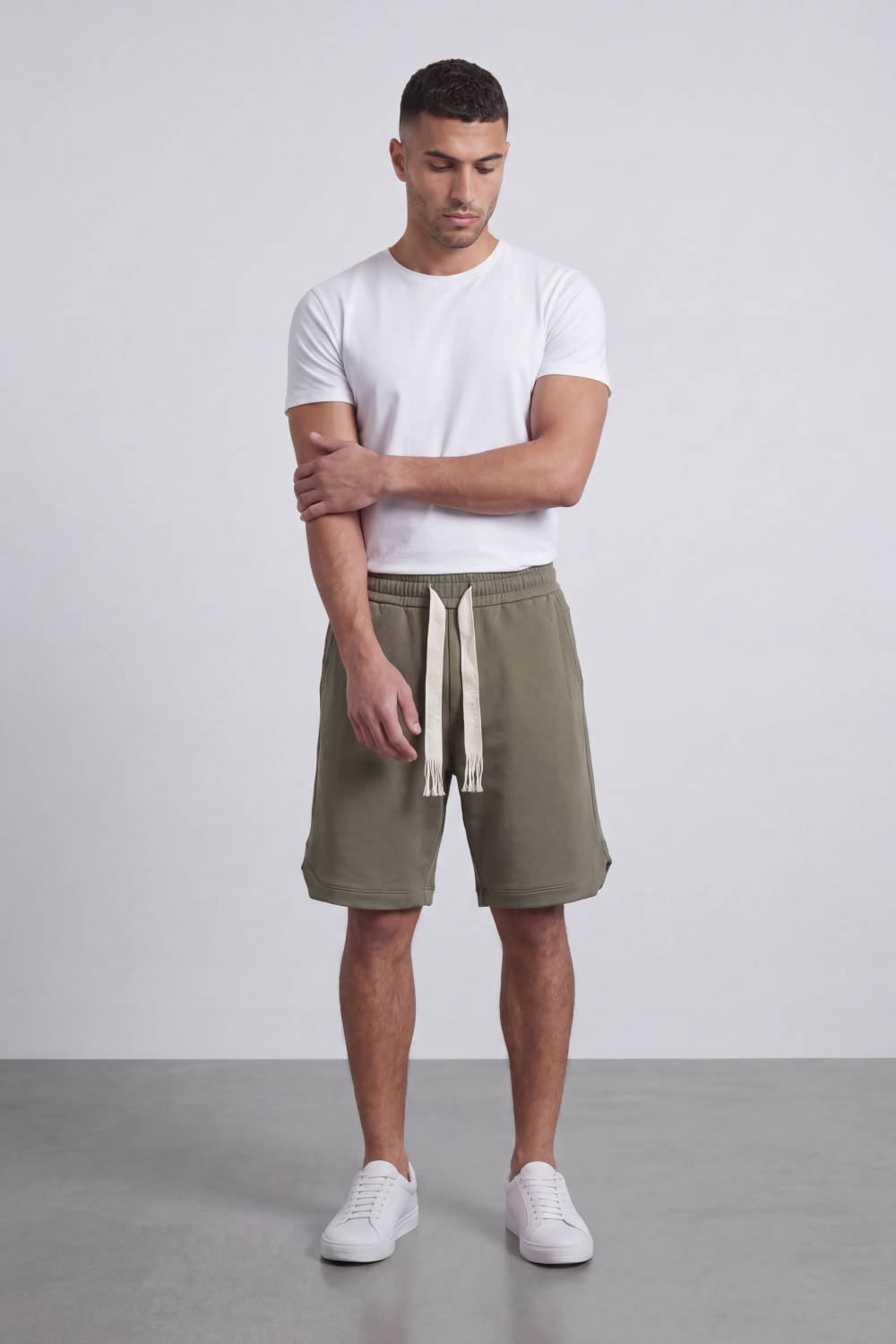 Men’s Tomato Store Harbor Lounge Shorts Clean Washed Surface With Soft Brushed Texture Elastic Waist Rope