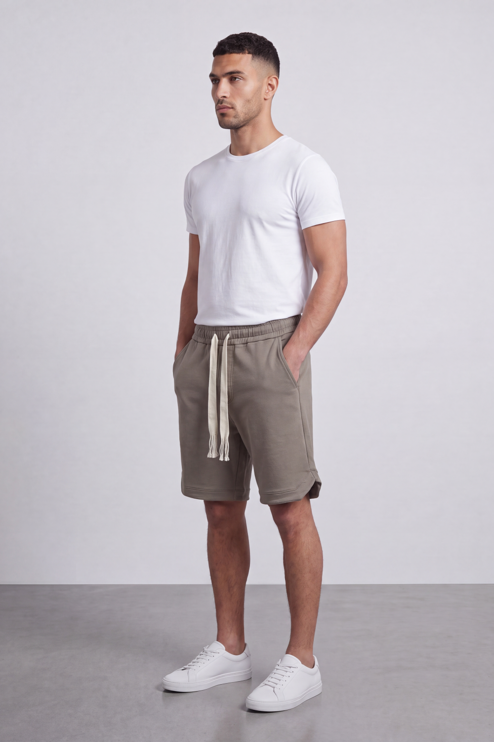 Men’s Tomato Store Harbor Lounge Shorts Clean Washed Surface With Soft Brushed Texture Elastic Waist Rope
