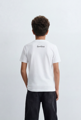Boy's Tomato Store Artistic Graphic T-Shirt Confidence Typography Print Abstract Character Detail