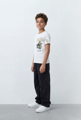 Boy's Tomato Store Artistic Graphic T-Shirt Confidence Typography Print Abstract Character Detail