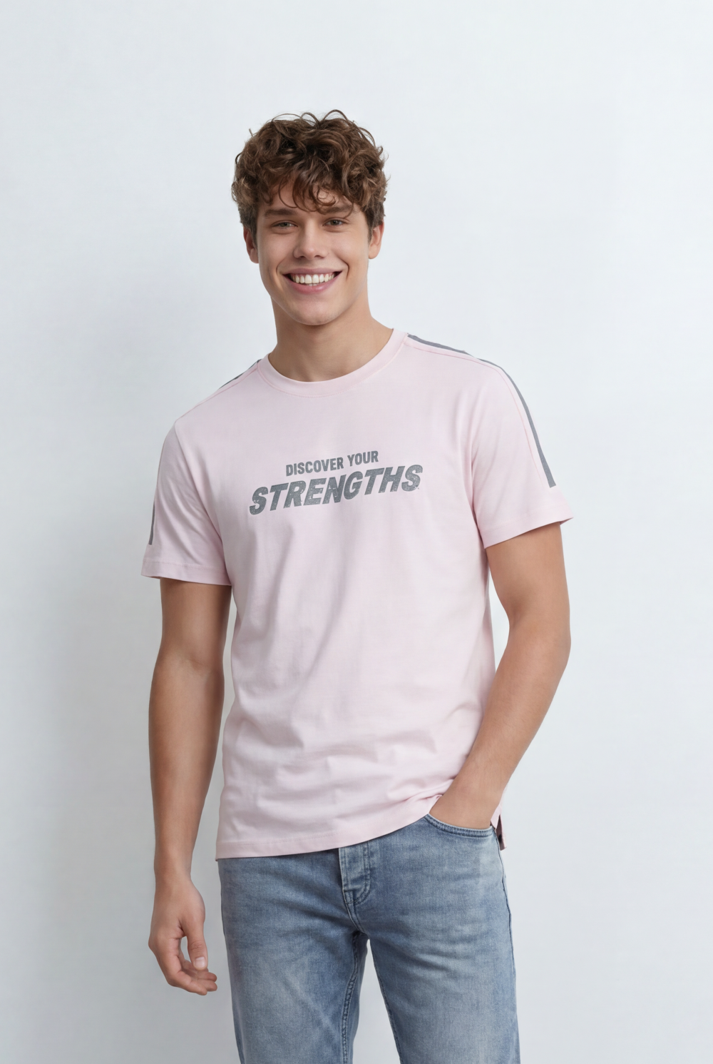 Men’s Tomato Store Combines Sport Inspired Shoulder Details Motivational Front Graphic