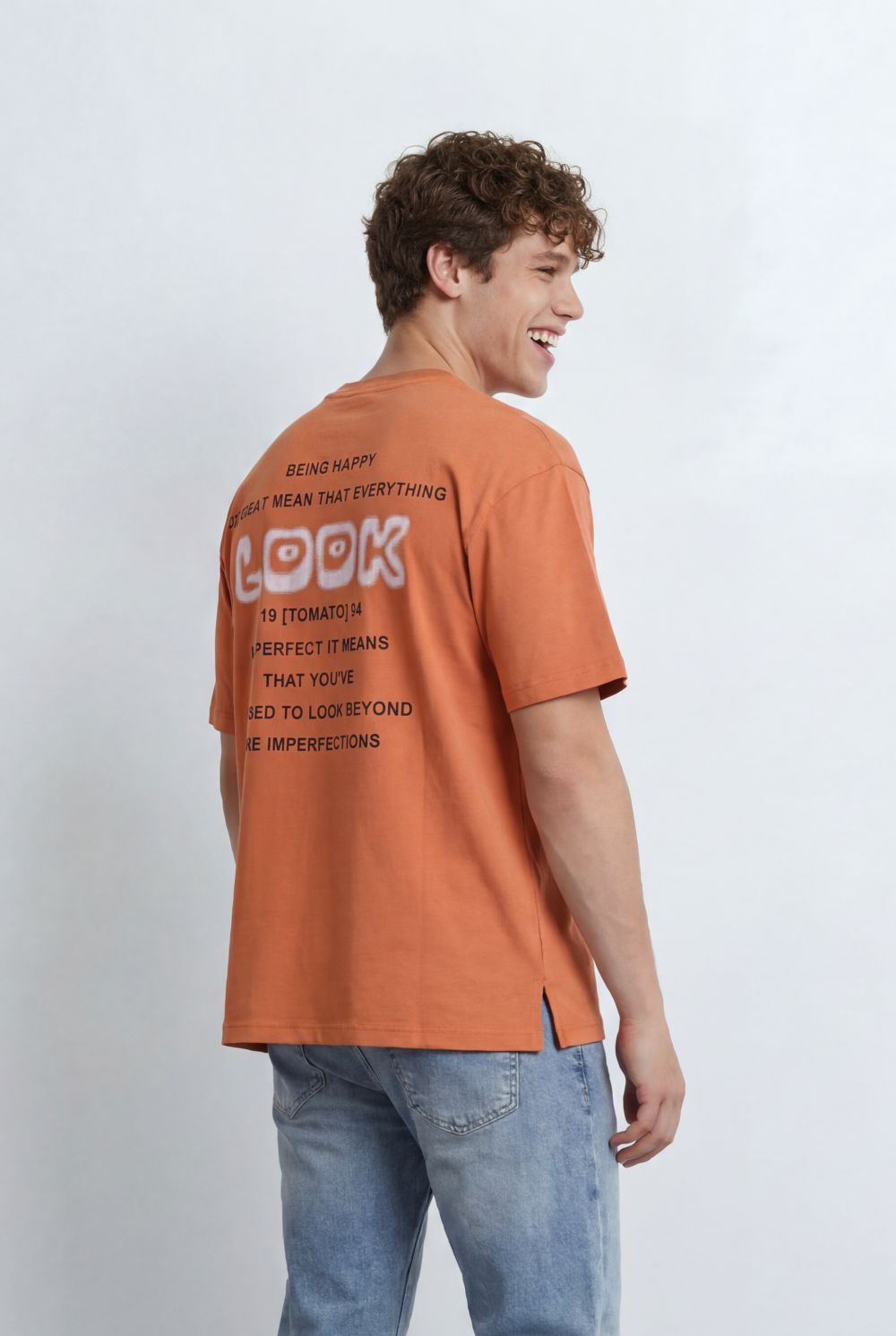 Men’s Tomato Store T-Shirt Shifts Focus To The Back With Large Typography Graphic