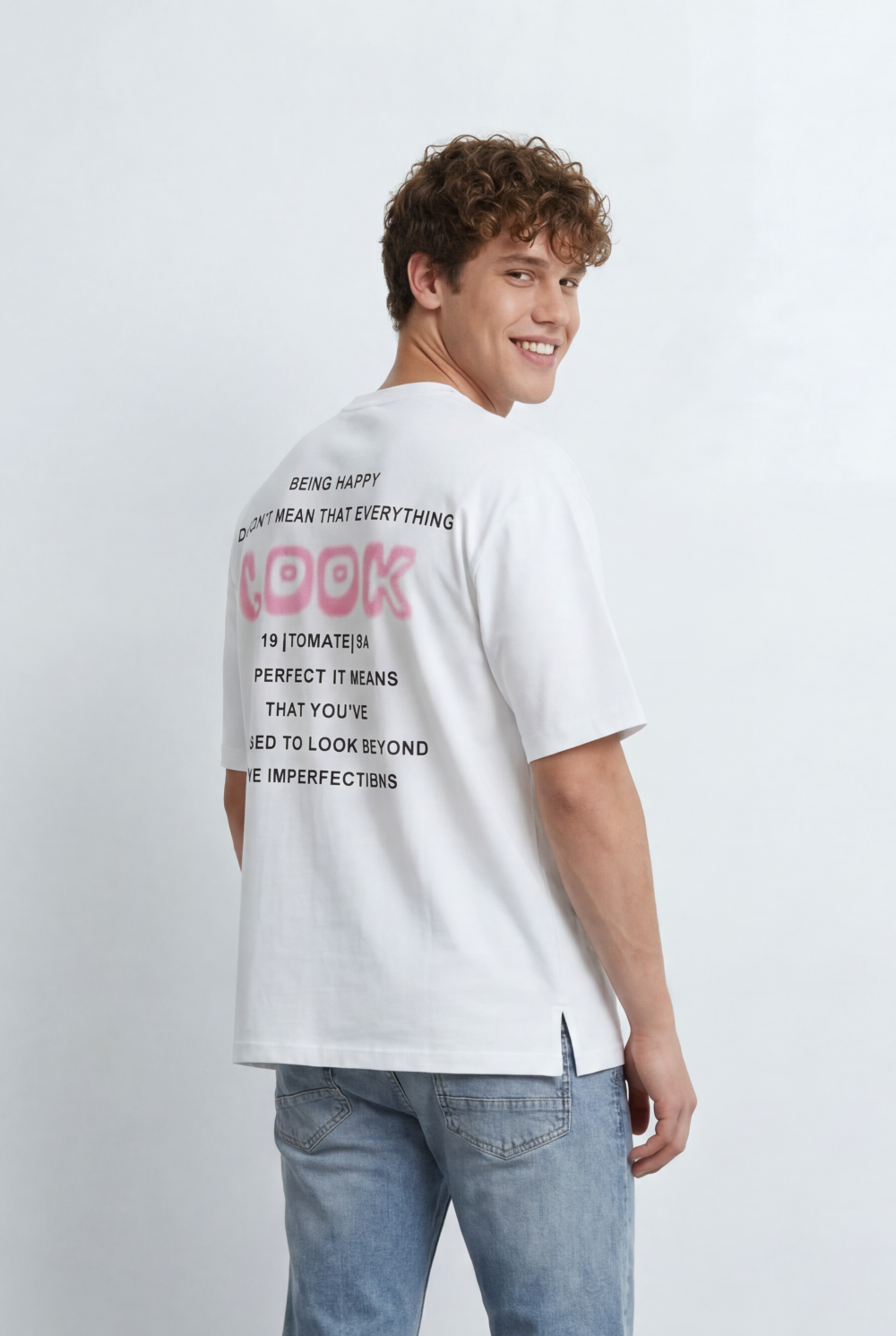 Men’s Tomato Store T-Shirt Shifts Focus To The Back With Large Typography Graphic