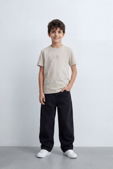 Boy's Minimal Graphic T-Shirt Featuring Tonal 50 Chest Detail