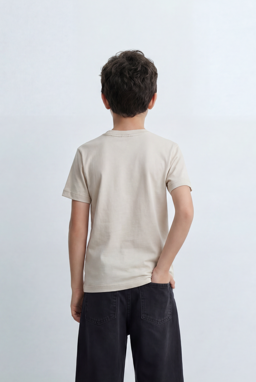Boy's Minimal Graphic T-Shirt Featuring Tonal 50 Chest Detail