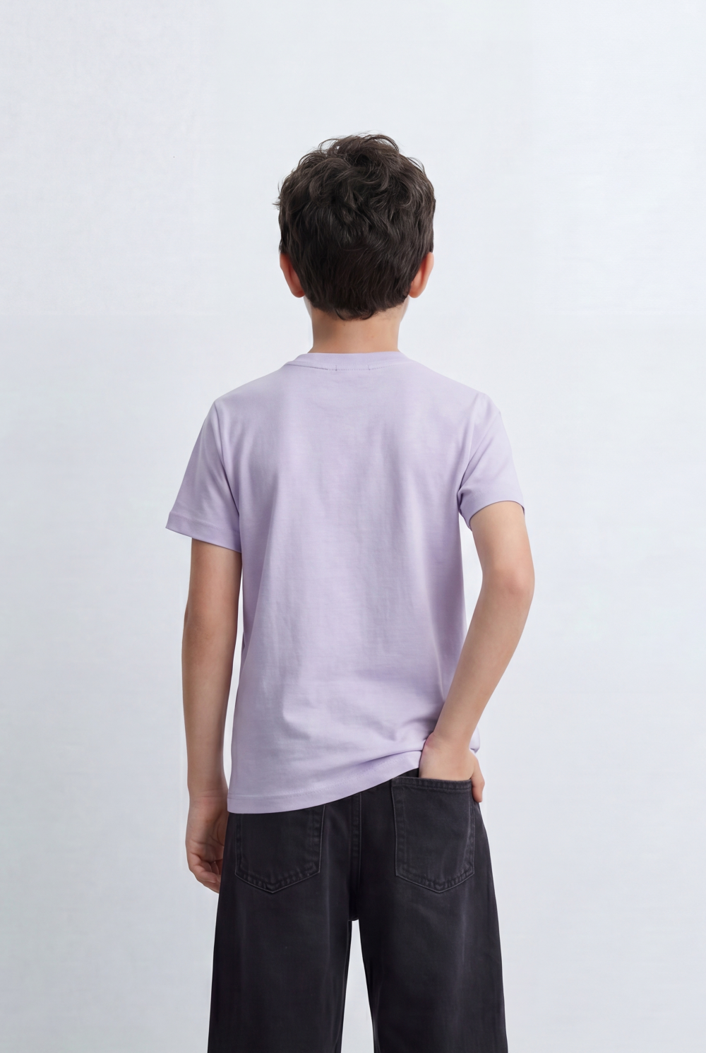 Boy's Minimal Graphic T-Shirt Featuring Tonal 50 Chest Detail