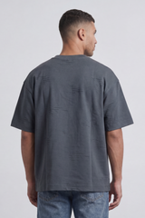 Men’s Tomato Store Graphite Scar T Shirt A Plain Body Broken With Tonal Scratch Mark Texture Scattered Front Detail Wide Relaxed Fit