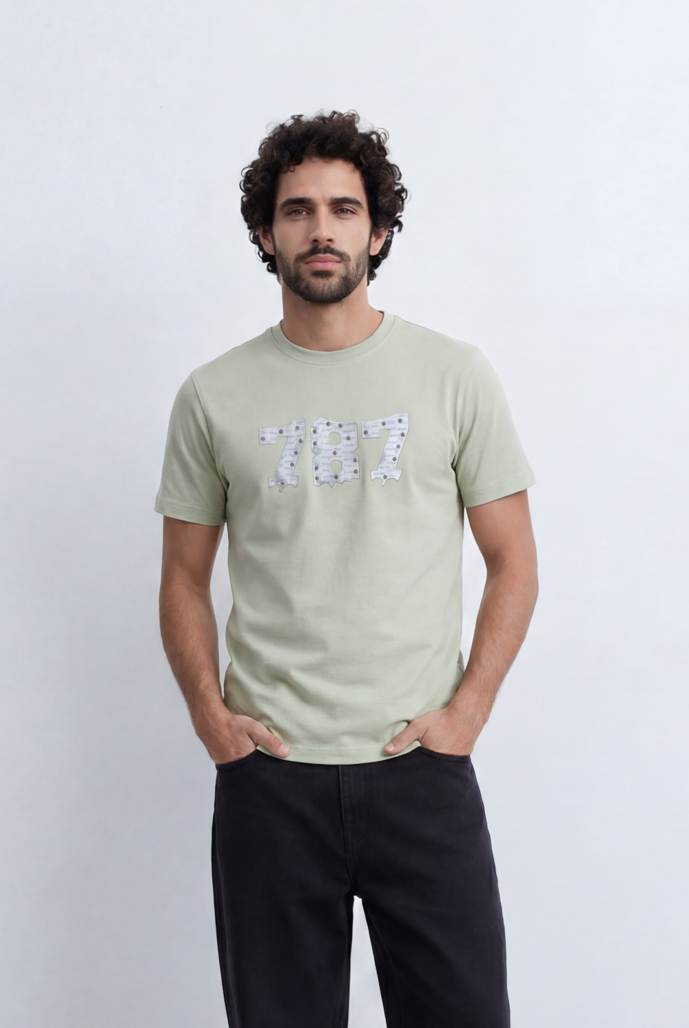 Men’s Tomato Store Numeric Graphic T-Shirt Raised Number Front Artwork Textured Patch Detail