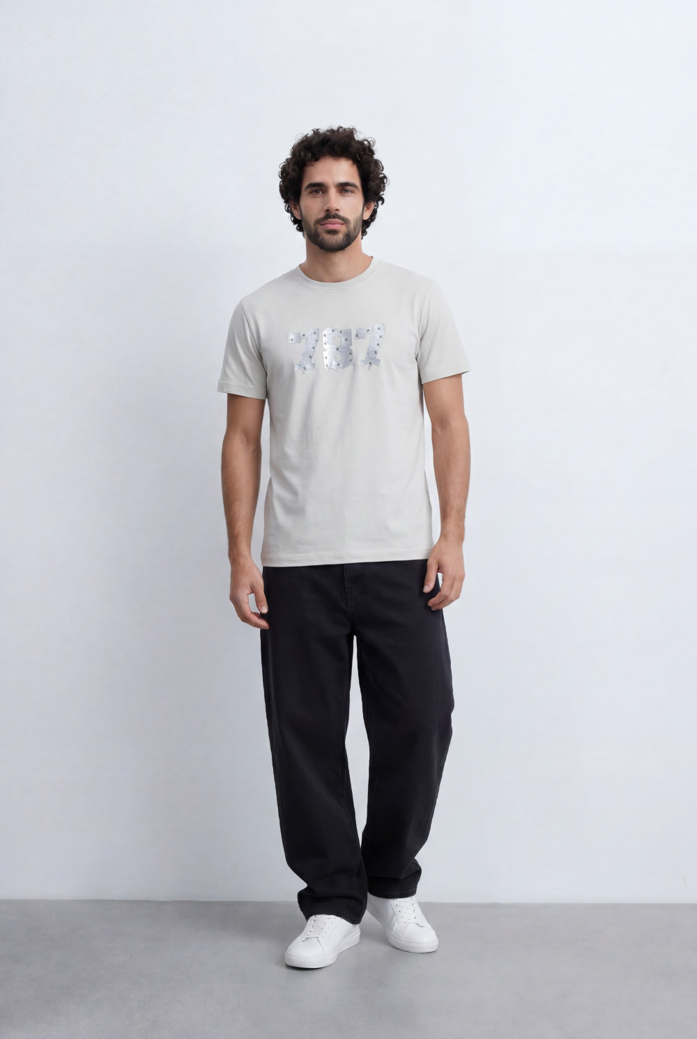 Men’s Tomato Store Numeric Graphic T-Shirt Raised Number Front Artwork Textured Patch Detail