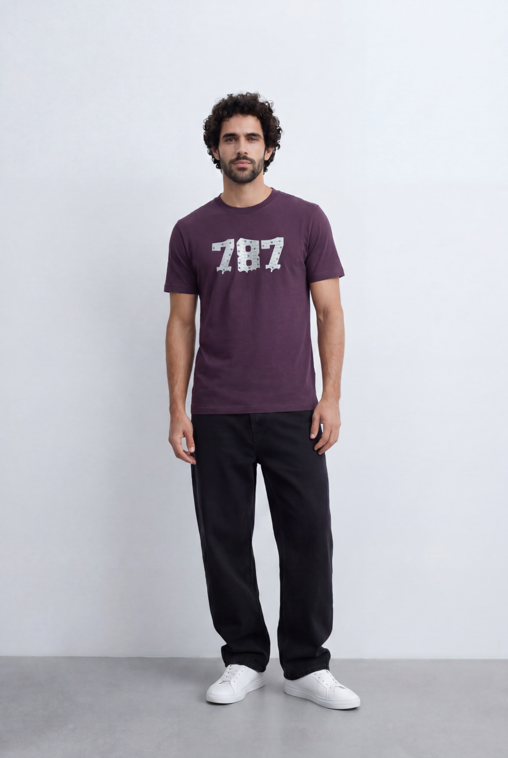 Men’s Tomato Store Numeric Graphic T-Shirt Raised Number Front Artwork Textured Patch Detail