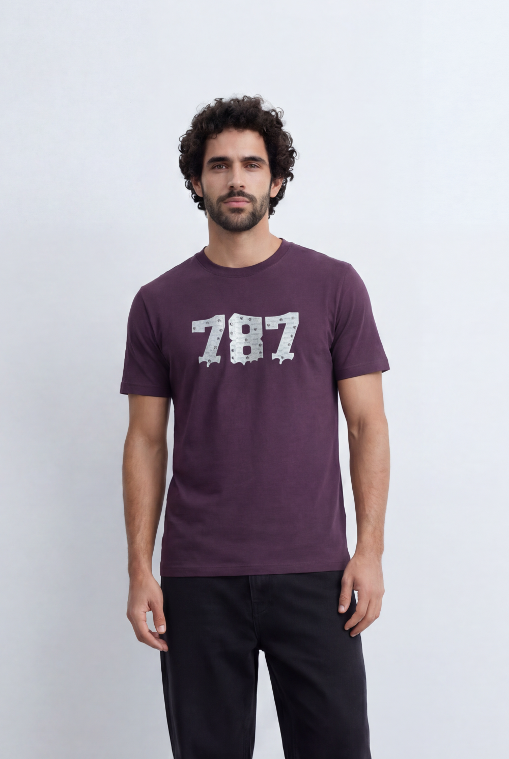Men’s Tomato Store Numeric Graphic T-Shirt Raised Number Front Artwork Textured Patch Detail