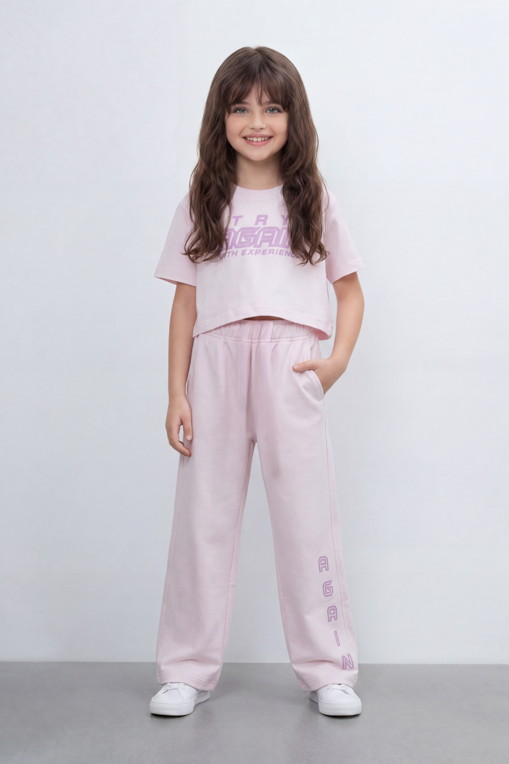 Girl's Tomato Store Summer Melton Co-Ord Set Bold Sport Typography Side Stripe Detail Open Back Slogan Tie Waist Finish Oversize Outfit