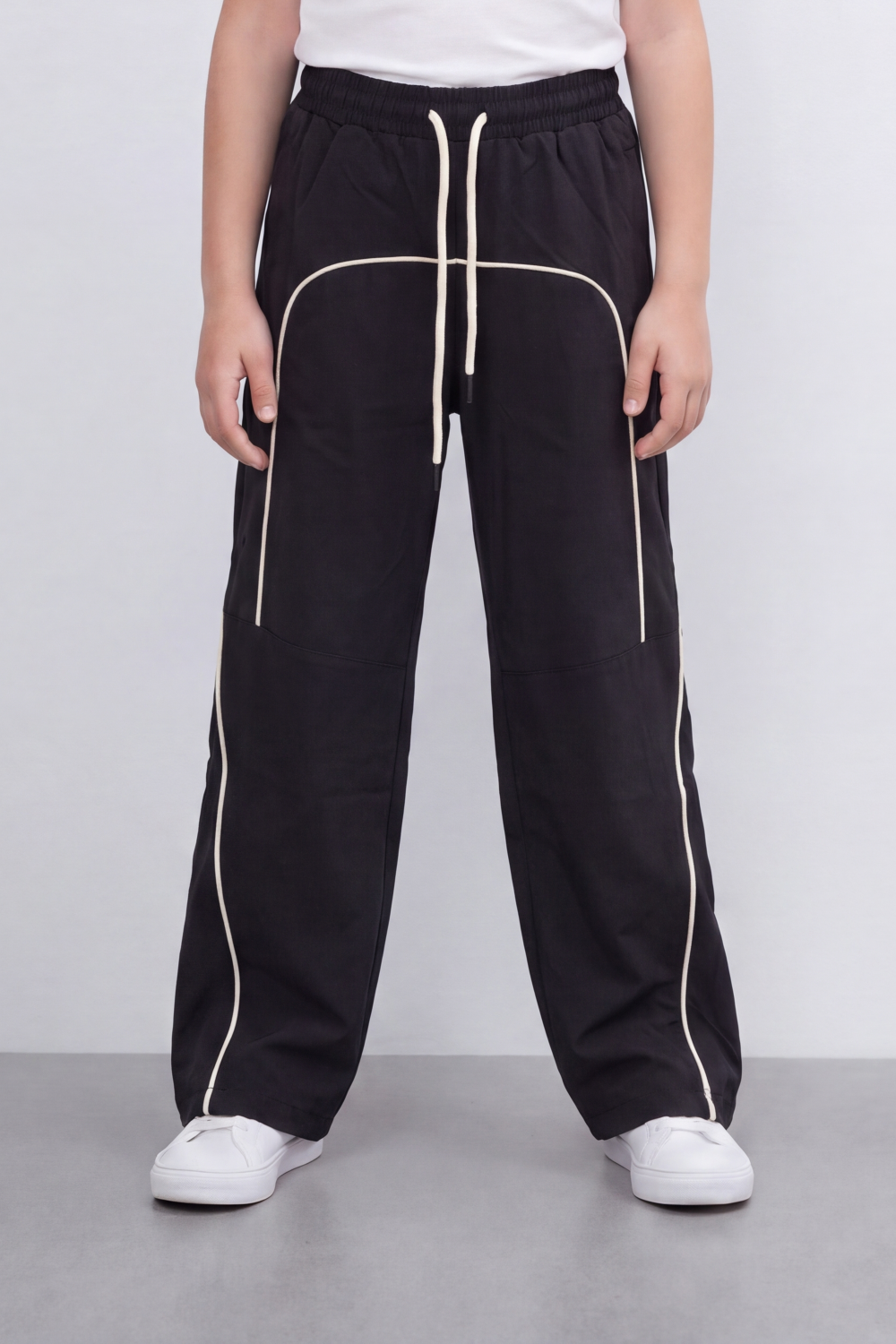 Girl's Tomato Store Lightweight Woven Reguler Fit Pants Contrast Piping Detail