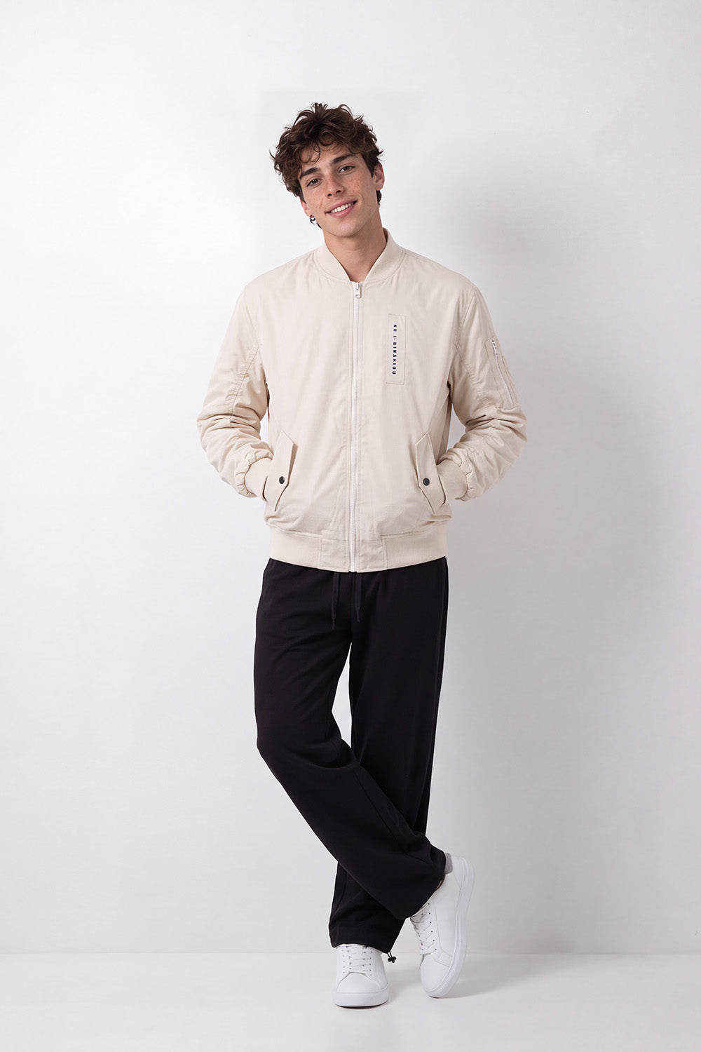 Men's Tomato Store Slim Fit Puffer Waterproof Jacket Ribbed Collar Full-Zip Front Sleeve Pocket