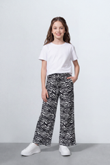 Girl's Tomato Store Leopard Print Pants All Over Animal Pattern Elastic Waist Wide leg Pants