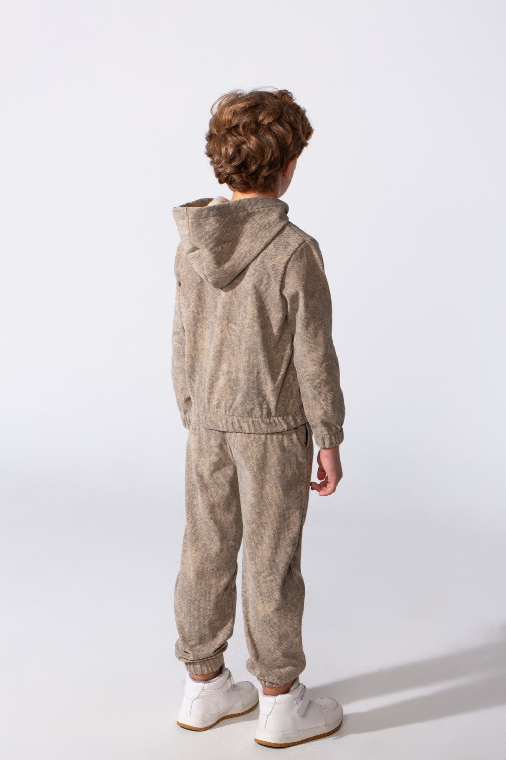 Boy's Tomato Store Two Piece Set Zip-Up Hooded Chest Pockets Elasticated Cuffs And Waistband Textured Fabric Outfit