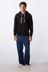 Men's Ripped Slim Fit Kangaroo Pocket Hood Sweatshirt