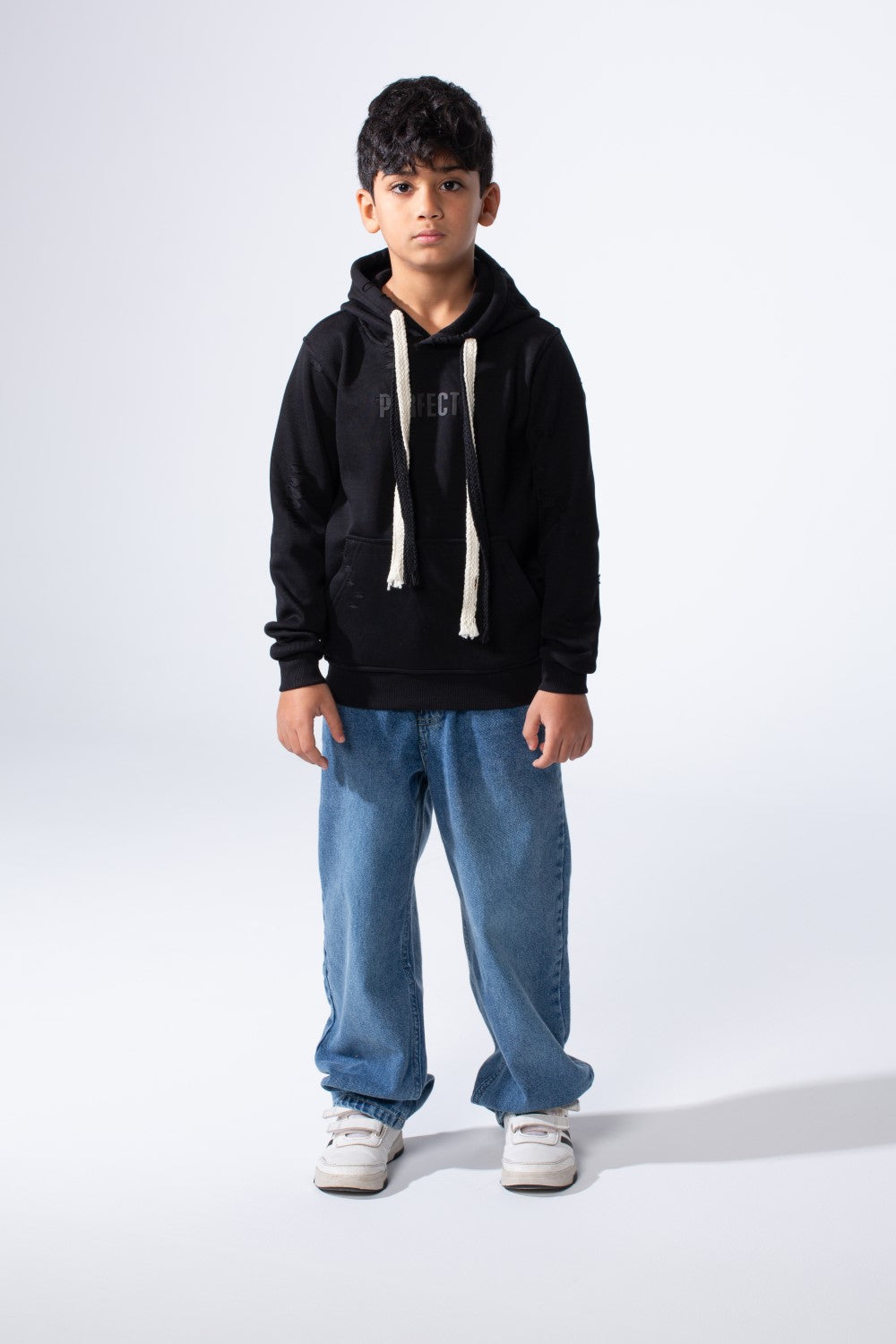Boy’s Slim Fit Distressed Comfortable Everyday Hood Sweatshirt With Drawstring