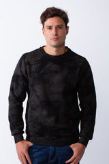 Men's Long Sleeves Round Neckline Marble Pattern Comfortable Casual Slim Fit Sweatshirt