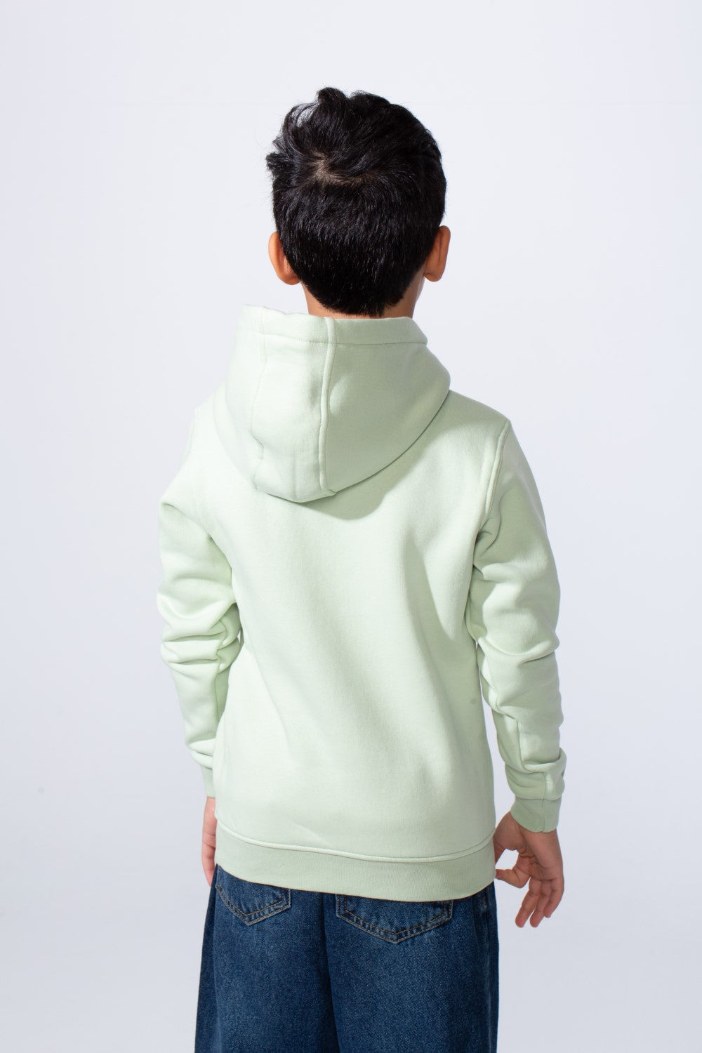 Boy's Character Graphic Print hood design Kangaroo Pocket Slim Fit Melton Sweatshirt