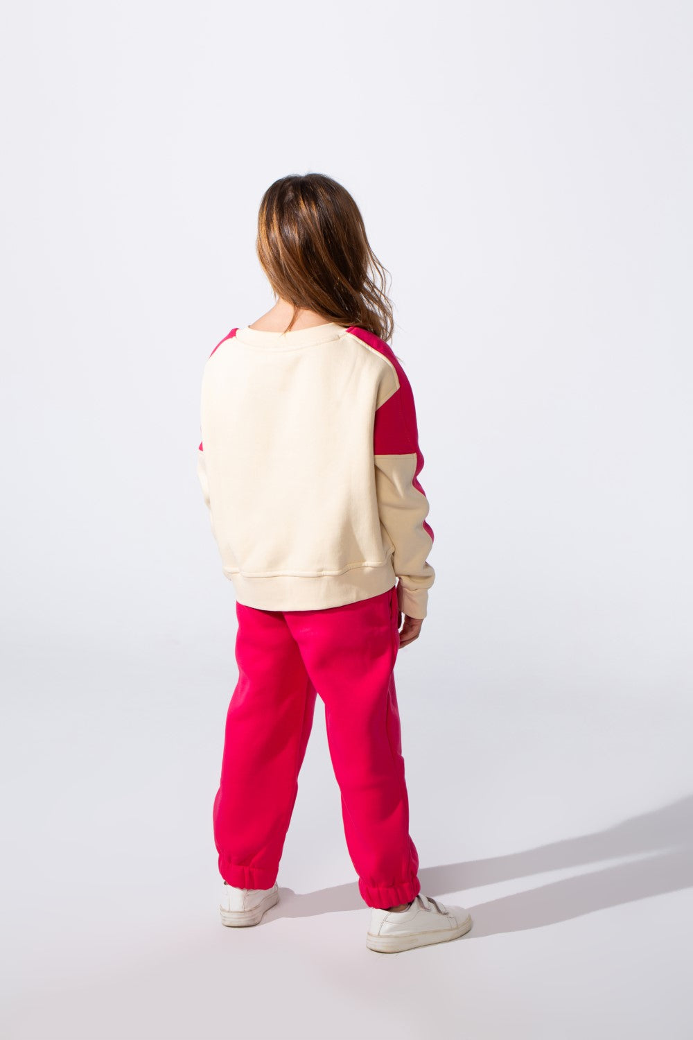 Girl's Tomato Store Melton Slim Fit Outfit Set Color-Block Design Playful