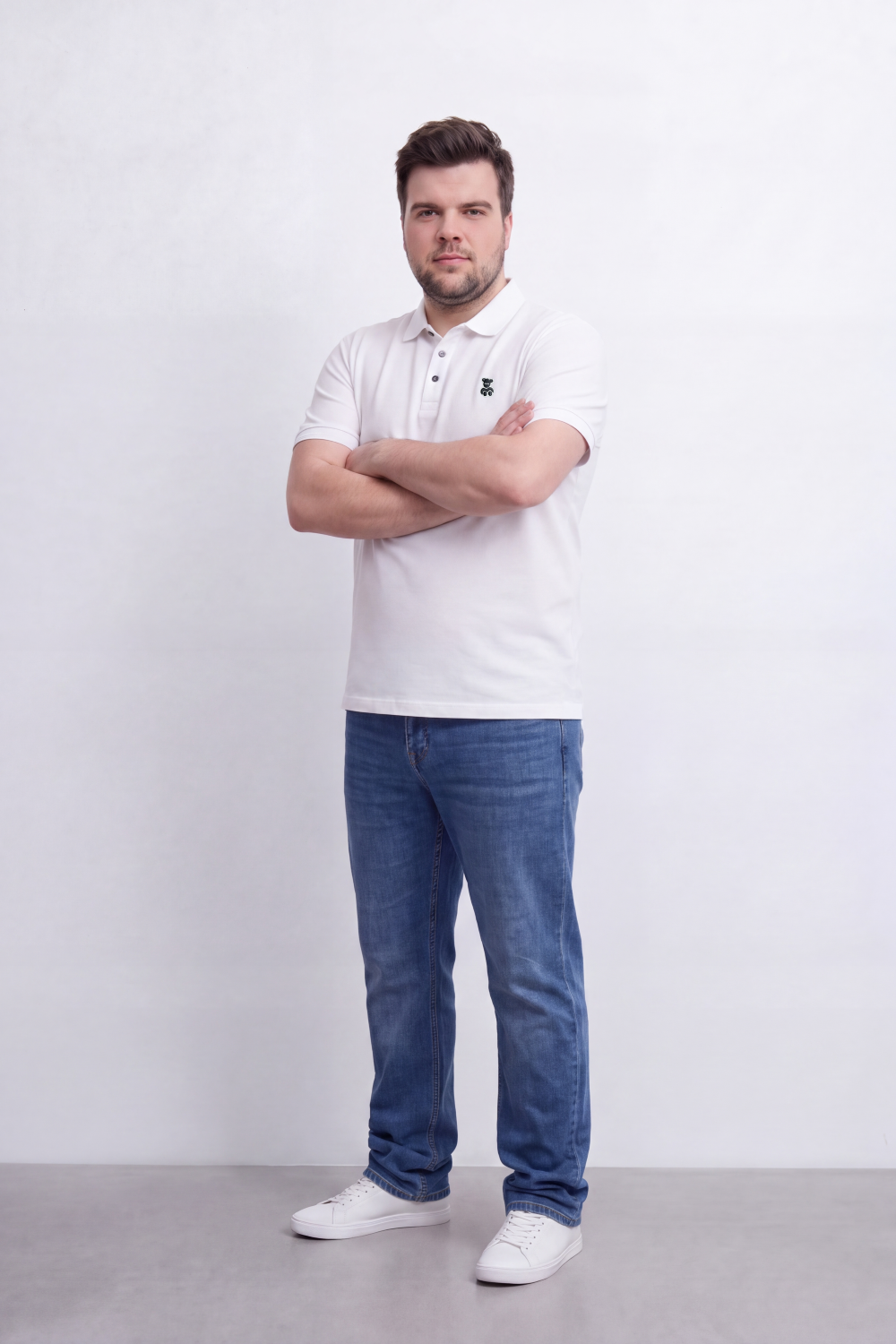Men's Tomato Store Premium Slim Fit Polo T-Shirt Minimal Bear Chest Embroidery Classic Button Big Size