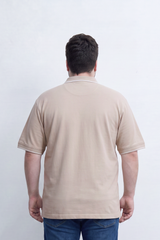 Men's Tomato Store Big Size Slim Fit Polo T-Shirt Contrast Tipped Collar And Cuffs Three-Button Placket