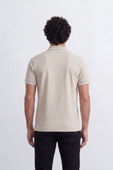 Men's Tomato Store Slim Fit Half Sleeve Polo T-Shirt With Contrast Tipping Details And Classic Button Placket