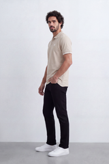 Men's Tomato Store Slim Fit Half Sleeve Polo T-Shirt With Contrast Tipping Details And Classic Button Placket