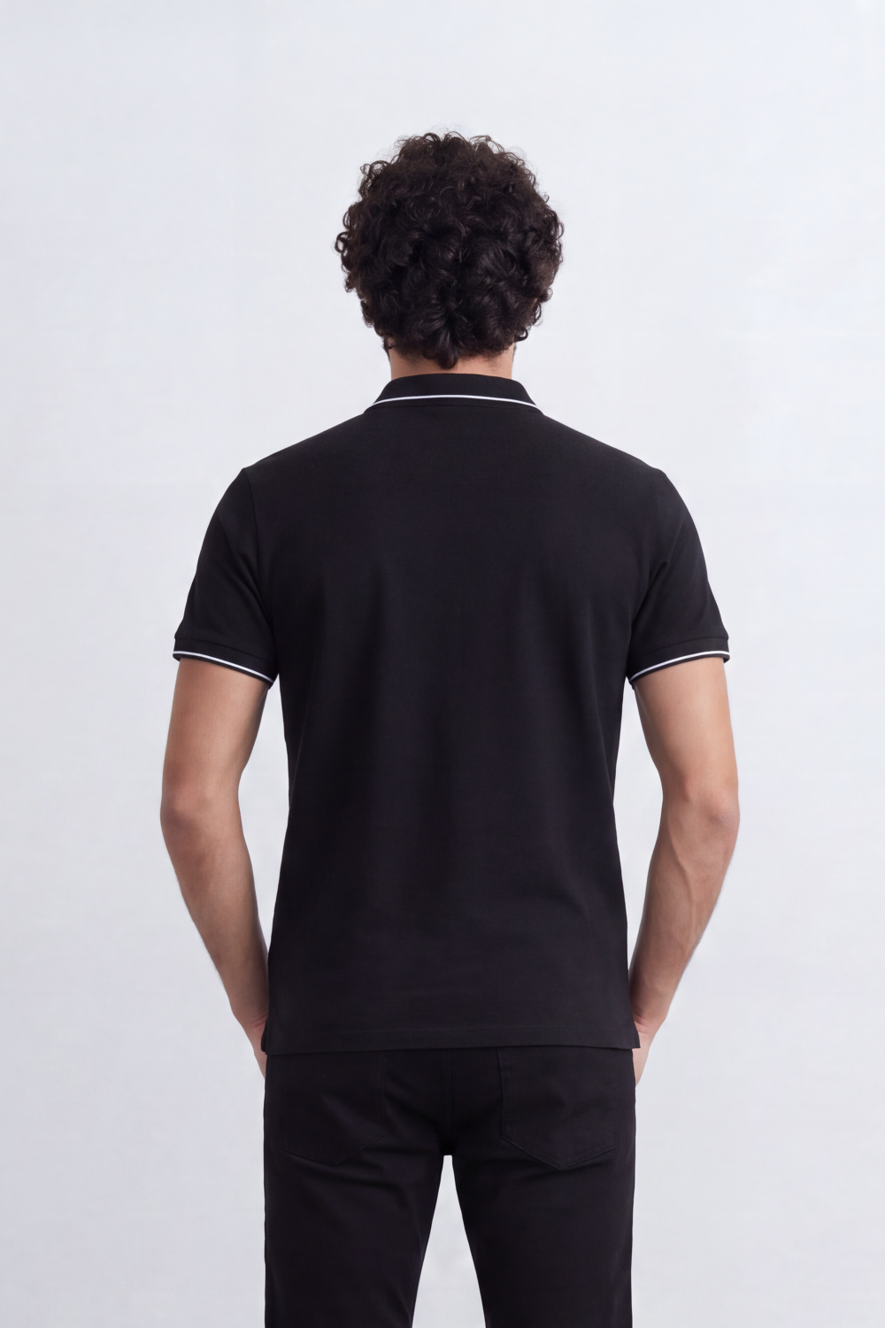 Men's Tomato Store Slim Fit Half Sleeve Polo T-Shirt With Contrast Tipping Details And Classic Button Placket