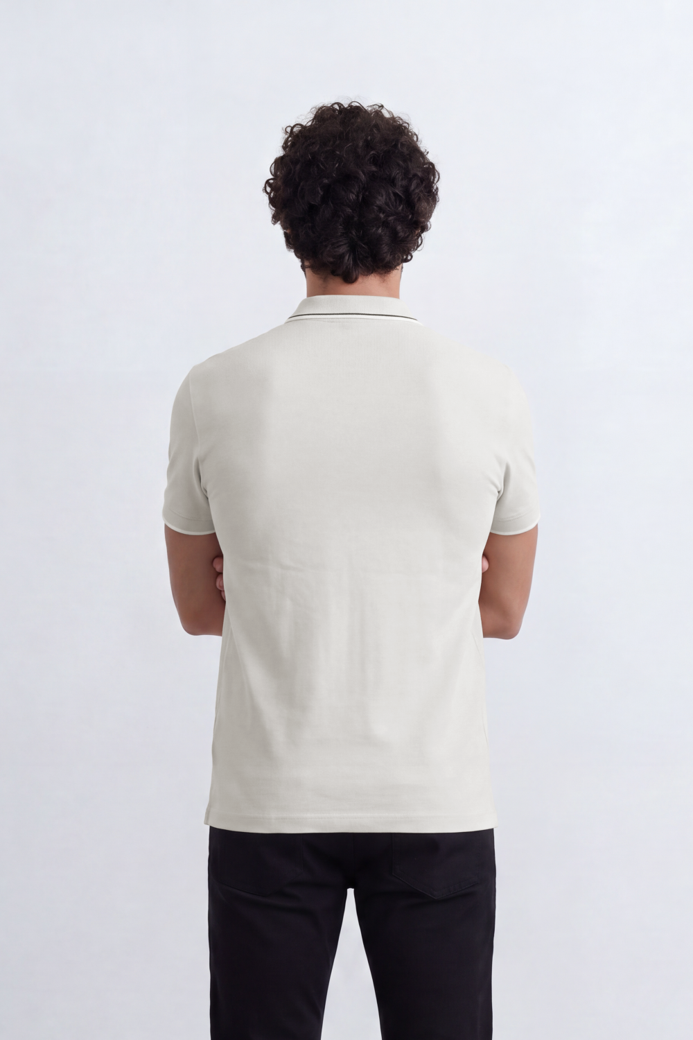 Men's Tomato Store Slim Fit Half Sleeve Polo T-Shirt With Contrast Tipping Details And Classic Button Placket