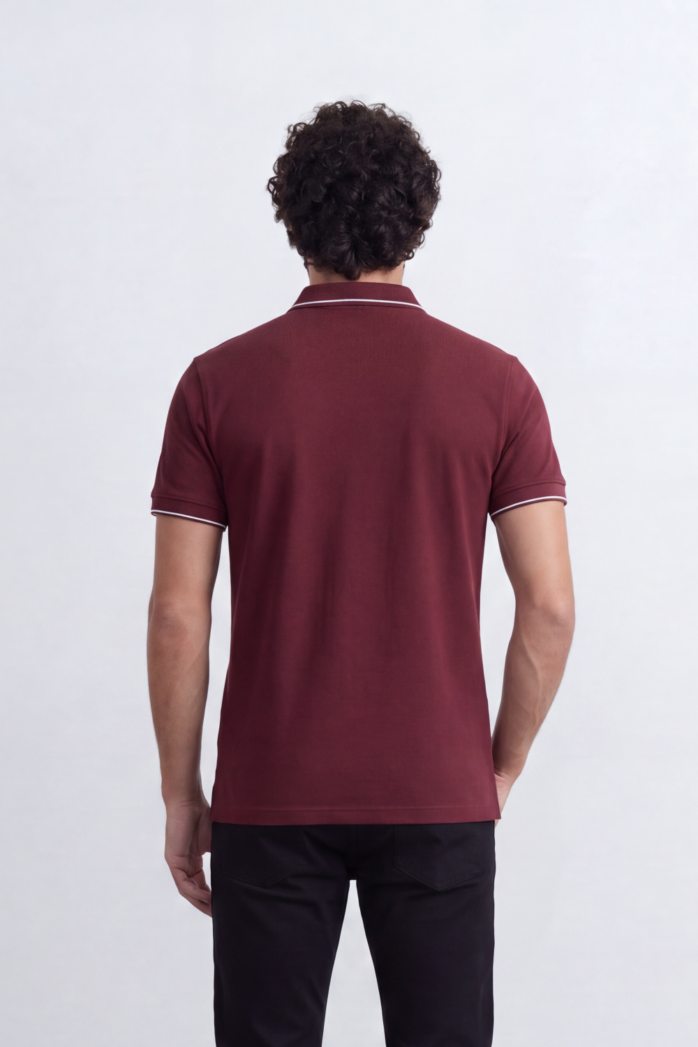 Men's Tomato Store Slim Fit Half Sleeve Polo T-Shirt With Contrast Tipping Details And Classic Button Placket
