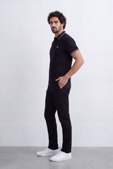 Men's Tomato Store Premium Pique Polo T-Shirt Contrast Tipped Collar And Cuffs Embroidered Three-Button Slim Fit